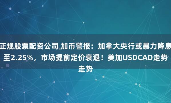 正规股票配资公司 加币警报：加拿大央行或暴力降息至2.25%，市场提前定价衰退！美加USDCAD走势